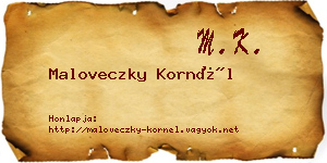 Maloveczky Kornél névjegykártya